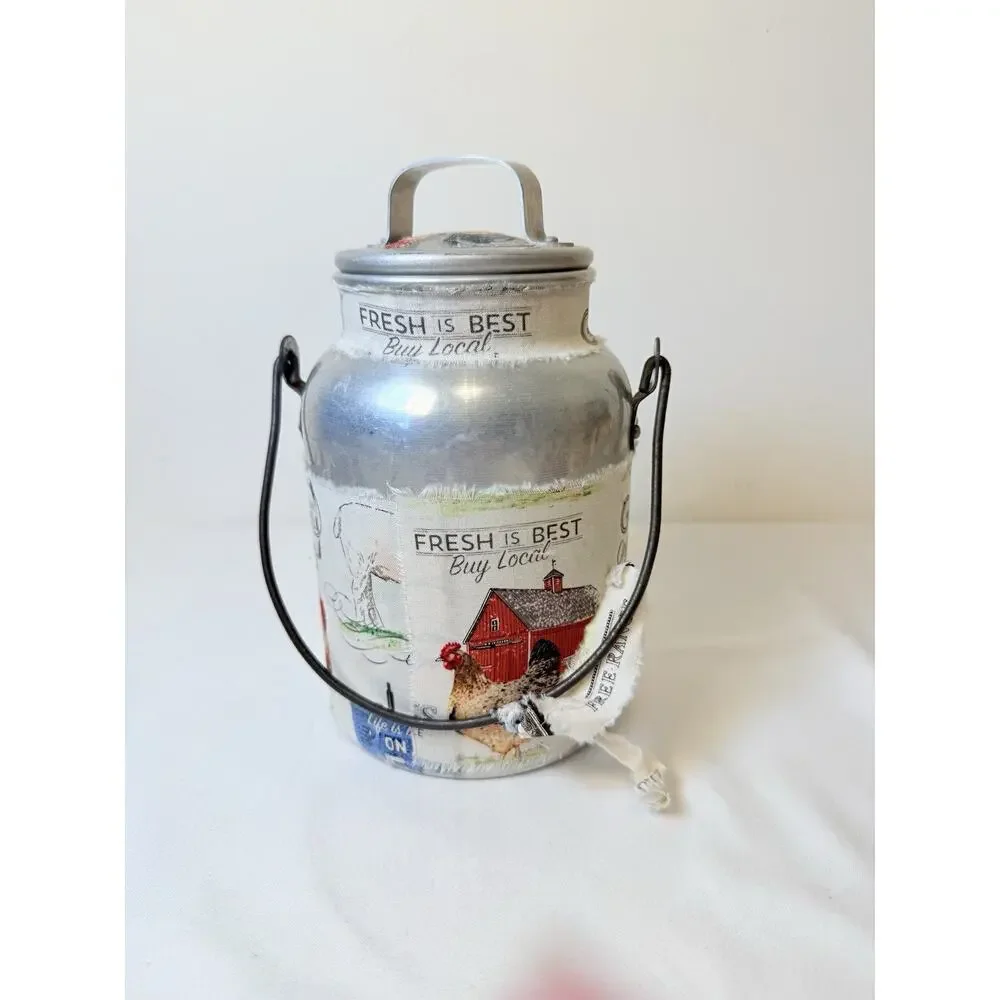 Decorative Farmhouse Fabric Milk Can Wear House Aluminum